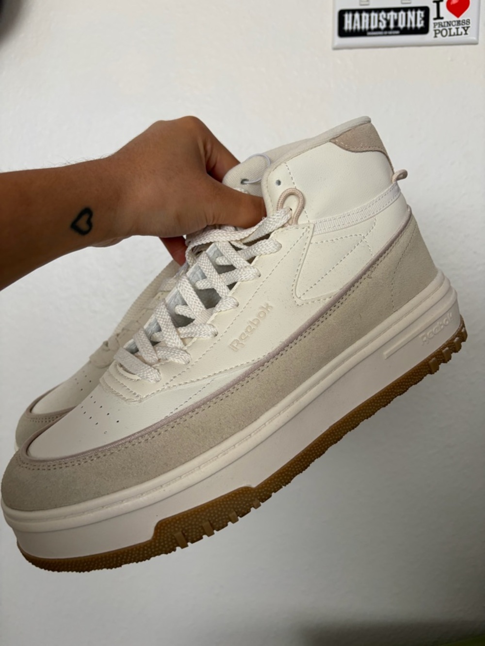 Reebok Cream & Gum Platform High-Top Sneakers